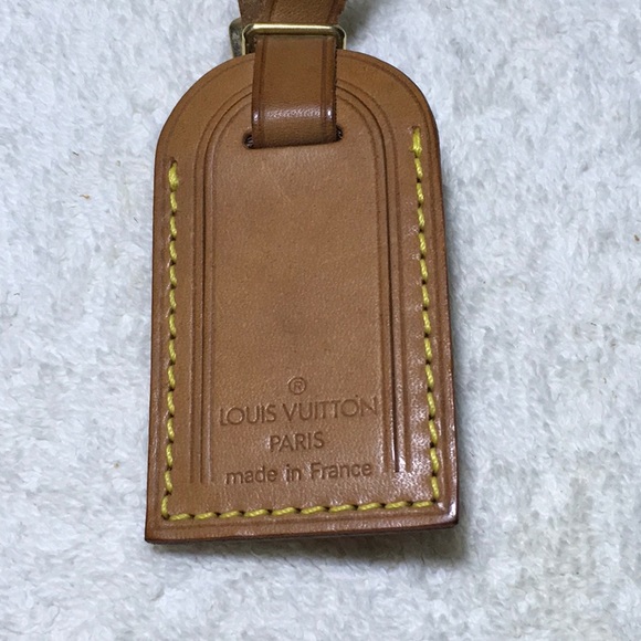 Vintage Louis Vuitton Small Luggage Tag in Vachetta Leather (ssc|v) - Picture 3 of 7